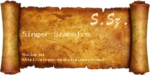 Singer Szabolcs névjegykártya